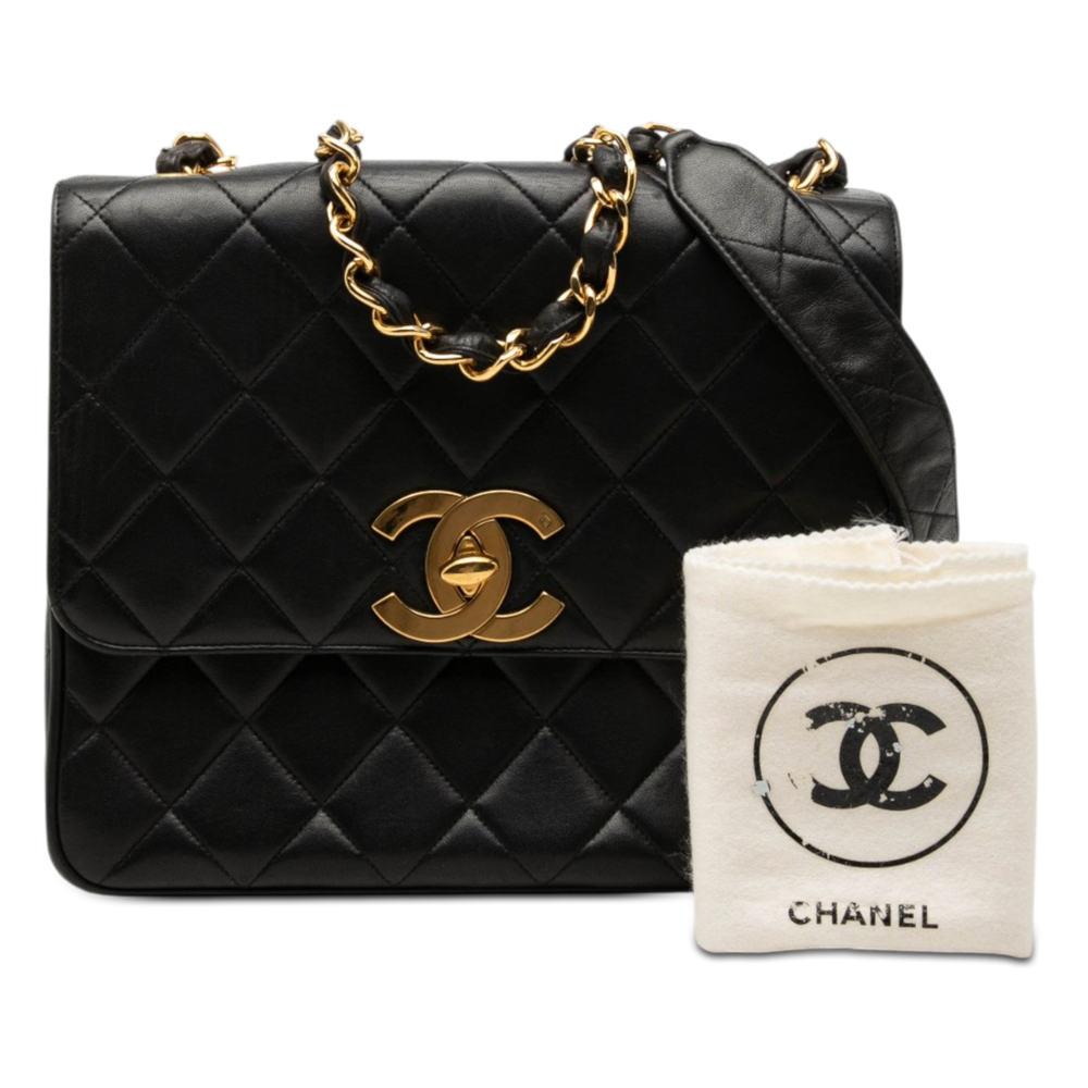 Pre-Loved Chanel XL CC Quilted Lambskin Square Single Flap - Picture 11 of 11